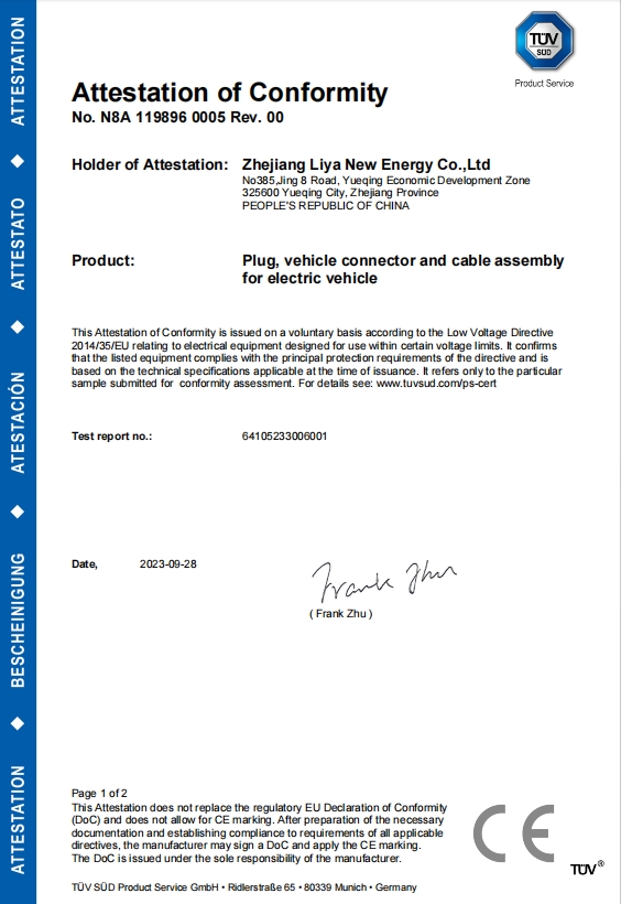 Cable de carga LIYA EV -CE